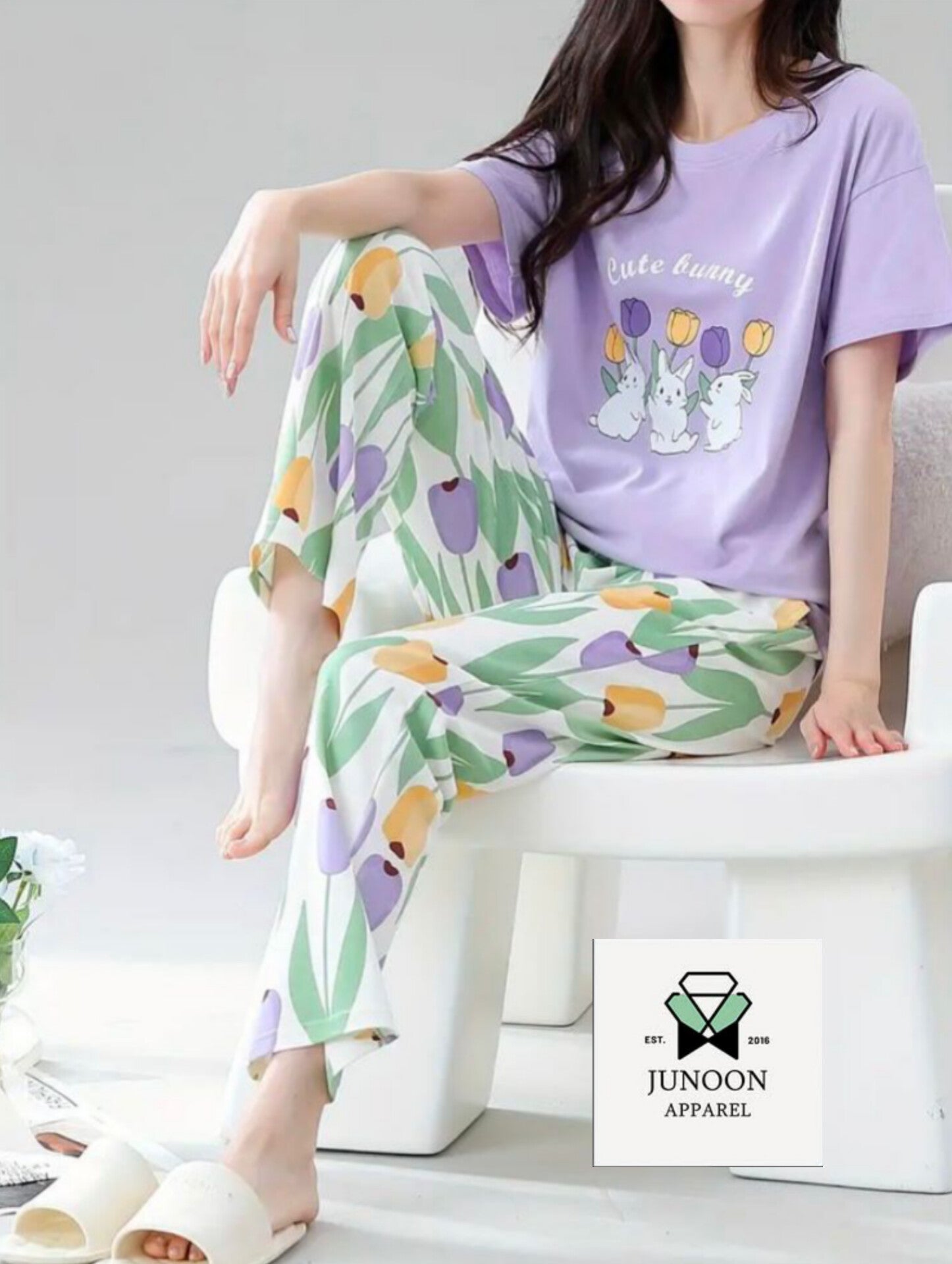 Purple Night Suit – Cotton Jersey Fabric