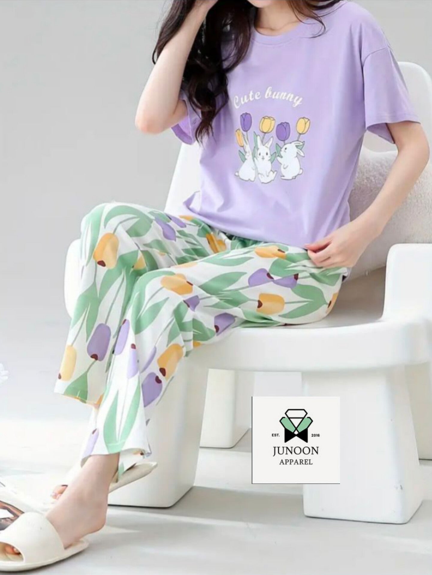 Purple Night Suit – Cotton Jersey Fabric