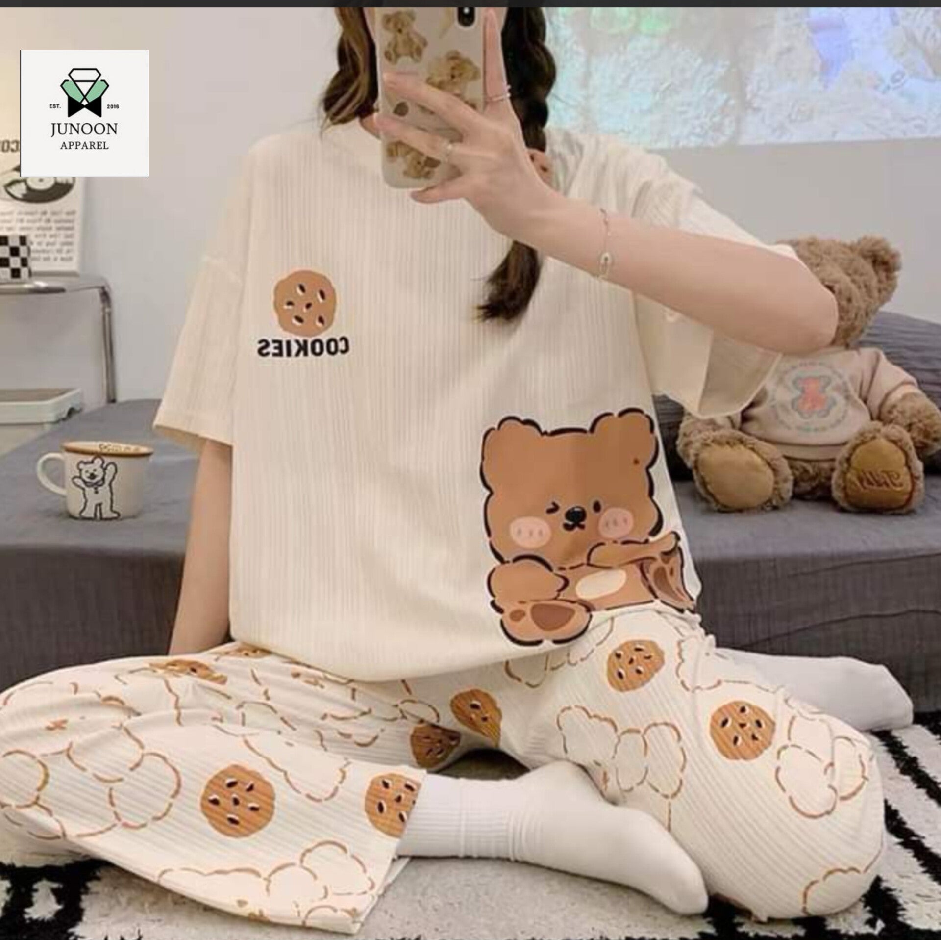 New Bear Design Night Dress – Soft Cotton Fabric