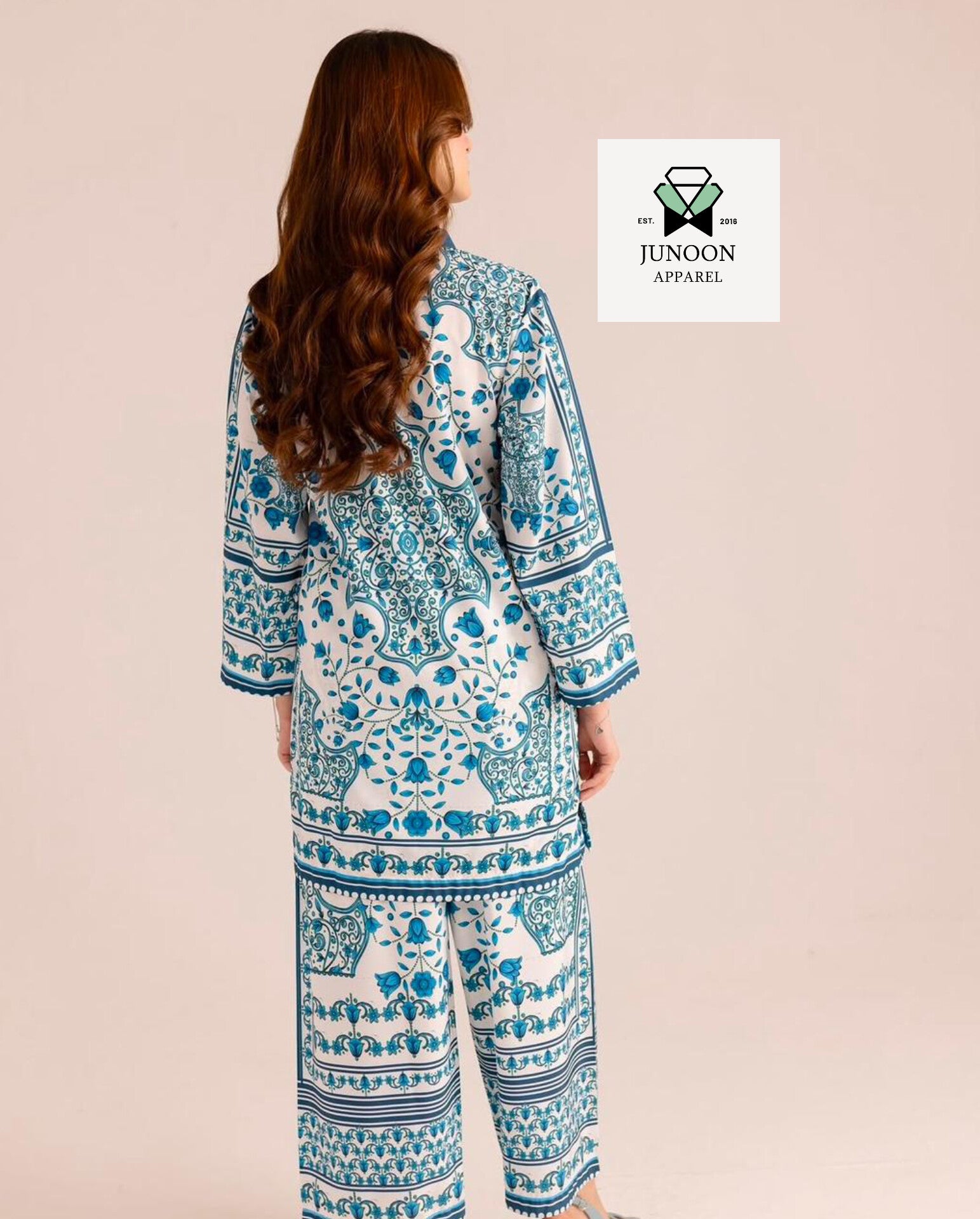 Blue printed co ord set 2 pc