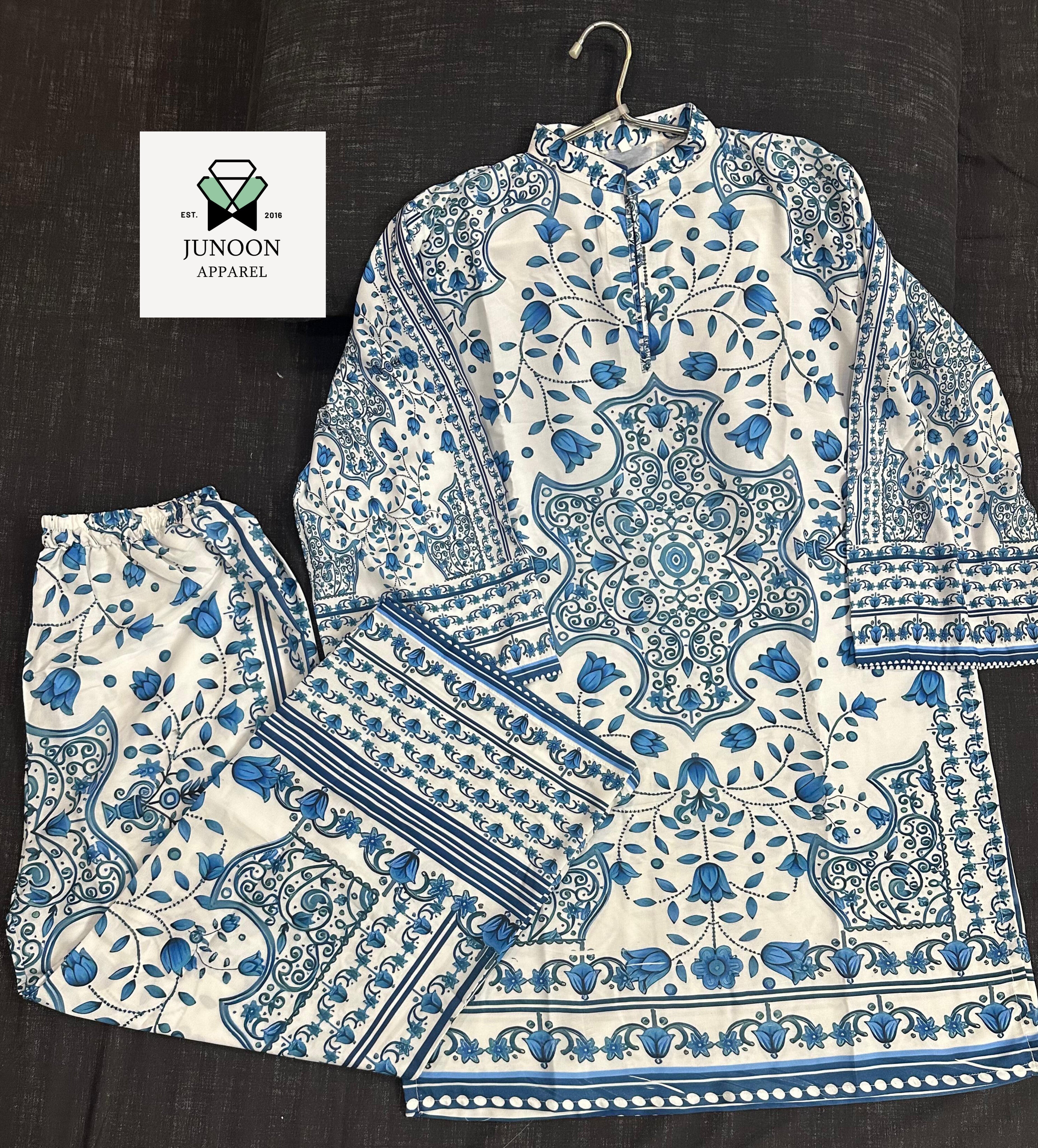 Blue printed co ord set 2 pc
