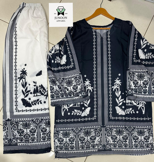 black and white printed co ord set