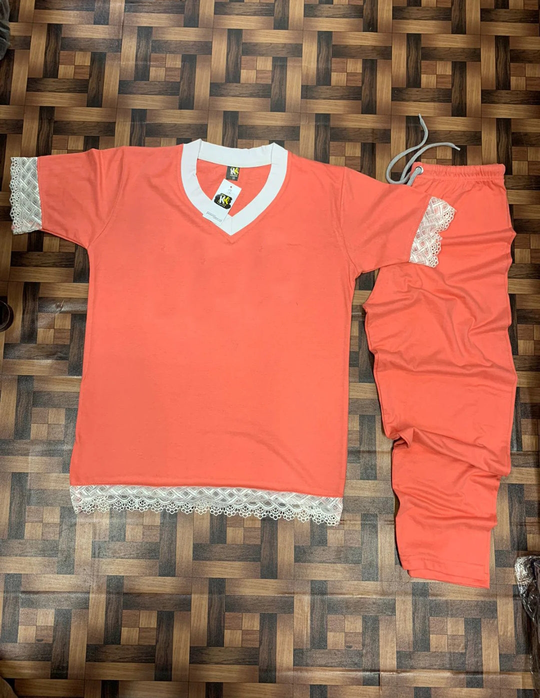 Pink Premium Cotton Jersey Night Suit – Elegant & Comfortable