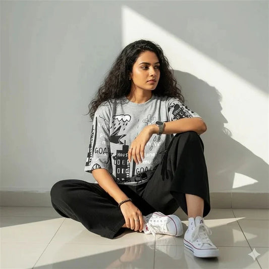 planet printed style night suit cotton jarsy fabric