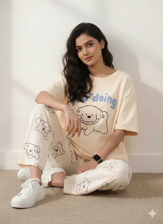 white you doing design night suit premium fabric for girls and woman